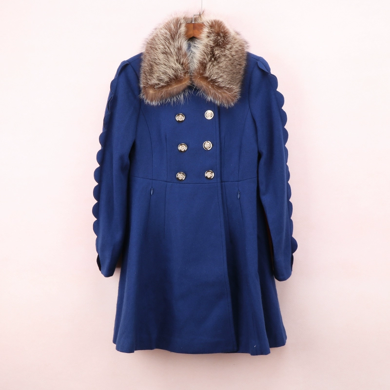 Cửa hàng trang phục chính thức giảm giá cửa hàng trang phục mùa đông Áo khoác nữ phong cách mới Áo len dài giữa châu Âu và Mỹ - Trung bình và dài Coat