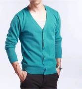 2018 mùa thu và mùa đông Hàn Quốc phiên bản của màu rắn V-Cổ áo len lông nam cashmere cardigan đan phần mỏng kích thước lớn lỏng tự canh tác