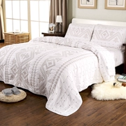 Khăn trải giường đơn giản châu Âu thêu bông trải giường ba bộ chăn ga gối điều hòa siêu mềm