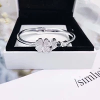 Laofeng Xiangyun chính hãng s999 sterling bạc vòng đeo tay nữ mô hình bốn lá cỏ ba lá vòng đeo tay bạc vòng đeo tay để gửi bạn gái của mình vòng tay kim cương