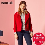Yihua Ouyue mùa thu của phụ nữ mới ve áo túi đôi len ngắn áo len lông