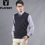 Playboy nam vest mùa xuân và mùa thu phần mỏng ấm v-cổ áo len nam áo len giản dị của nam giới áo sơ mi