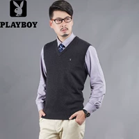 Playboy nam vest mùa xuân và mùa thu phần mỏng ấm v-cổ áo len nam áo len giản dị của nam giới áo sơ mi áo len kiểu hàn quốc
