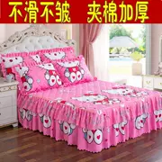 Váy cotton giường phần bốn bộ váy cotton loại 1.8m mét giường loại bìa dày cộng với bông để giữ ấm 1.5m2.0m