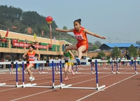 Thiết bị thể thao trường học Quảng Đông nóng nhựa ABS nhựa đào tạo thi đấu loại 100 mét vượt rào có thể điều chỉnh thang máy - Thiết bị thể thao điền kinh xà treo tường