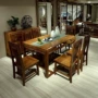Gỗ gụ nội thất mới Trung Quốc bàn ăn gỗ rắn một bàn sáu ghế nhím gỗ hồng mộc hiện đại Trung Quốc rắn vuông bàn ghế - Bộ đồ nội thất nội thất thông minh cho nhà nhỏ