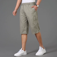 Đàn ông trung niên mùa hè quần âu trung niên quần mùa hè cotton lỏng quần nam quần rộng kích thước nhiều túi bảy quần quần sooc nam