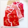 Nữ báu vật bé Tang phù hợp với vest mùa đông bé gái cotton vest trẻ em trang phục năm mới Trang phục ngày tết 70-130cm đỏ quần áo trẻ em 10 tuổi