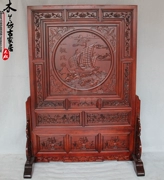Woodcarving chỗ ngồi màn hình chèn màn hình gỗ rắn long não gỗ mịn hai mặt chạm khắc màn hình Ming và Qing triều đại phòng khách cổ điển phân vùng hiên - Màn hình / Cửa sổ