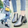 Giày mùa thu mới của Hàn Quốc 2018 với đôi bốt ngắn dày và nhọn Martin đôi giày nữ mùa thu hoang dã bốt đẹp