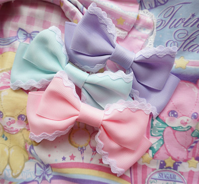 taobao agent Cute sweet and sweet lolita hairpin double ponytail candy color soft girl against the wave wave Japanese