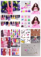 Barbie Cao Gót Công Chúa Home Pha Lê Giày Tote Quần Áo Váy Trang Sức Vòng Cổ Trẻ Em của Phụ Kiện Đồ Chơi đồ chơi cho bé gái 1 tuổi