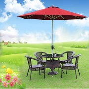 Xibao ban công ngoài trời vườn nội thất sang trọng mây bàn ghế ô ba hoặc năm bộ của ô dù mặt trời kết hợp