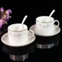 Bộ tách cà phê châu Âu Bộ tách cà phê bằng sứ xương Bộ 3 mảnh sáng tạo cốc cà phê bằng gốm sứ tùy chỉnh logo - Cà phê tách uống cà phê