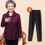 Người cao tuổi áo khoác của phụ nữ mùa xuân và mùa thu bà già áo khoác jacket 60-70-80 ông già quần áo ngắn