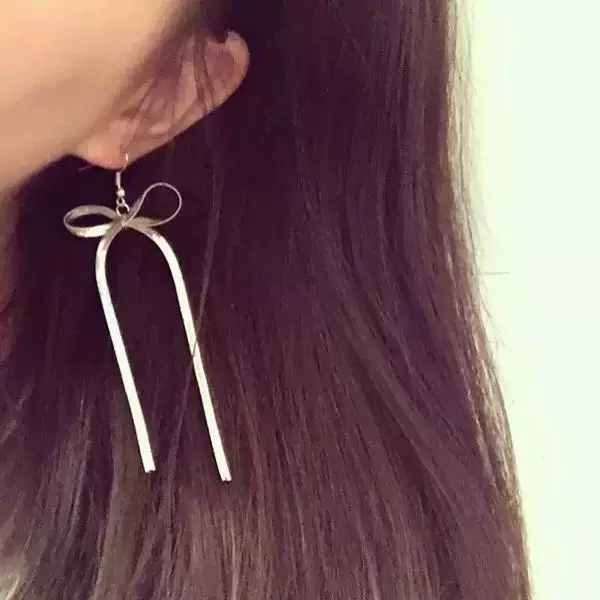 Японские длинные милые серьги с бантиком, DIY, простой и элегантный дизайн