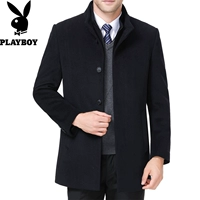 Playboy áo len nam trung niên cha trong phần dài áo len có thể tháo rời lót cashmere áo khoác cặp