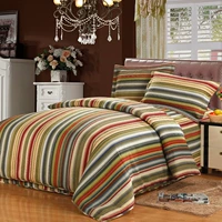 Thời trang châu Âu và Mỹ sọc quilting in cao cấp được giặt bằng điều hòa không khí bằng cách trải giường ba bốn bộ ga trải giường đơn