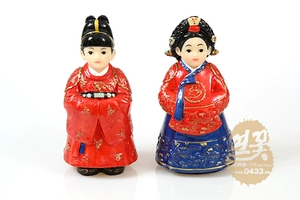 [韩国进口大号皇上皇后树脂韩服人偶/韩食馆专用摆设品/H-P01316-6]