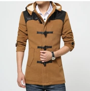 Áo len mới có thể tháo rời nắp len áo khoác dài áo khoác nam áo khoác mùa đông áo khoác