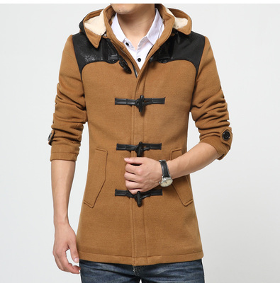 Áo len mới có thể tháo rời nắp len áo khoác dài áo khoác nam áo khoác mùa đông áo khoác áo khoác cặp Áo len