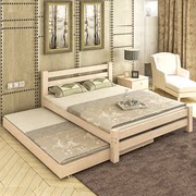 Khung cấu trúc 2 người đơn giản hiện đại giường thông giường đôi 1.8 mét gỗ rắn giường đơn loại giường giường lưu trữ giường
