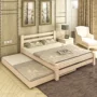 Khung cấu trúc 2 người đơn giản hiện đại giường thông giường đôi 1.8 mét gỗ rắn giường đơn loại giường giường lưu trữ giường các mẫu giường gỗ đẹp