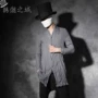 Mùa hè người đàn ông mới của Hàn Quốc phiên bản của tự trồng dài tay cardigan cá tính nếp gấp cotton và linen Trung Quốc phong cách của nam giới áo choàng mỏng ao len nam