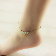 Tay đan bằng gốm Hàn Quốc băng nứt mắt cá chân nữ cá tính đơn giản học sinh Sen retro chân nhẫn dây chân trang sức