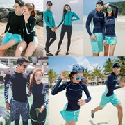 Hàn Quốc chia quần áo lặn nhanh khô khóa kéo sứa chống nắng sứa nam và nữ dài tay đồ bơi lướt quần áo người yêu - Vài đồ bơi