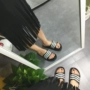 Hàn Quốc ulzzang quốc gia dép đi trong nhà giày nữ hoang dã sọc vài dép trơn từ kéo dép nam dép cao gót nữ