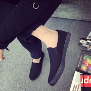 Giày vải mùa thu nam thấp để giúp giày lười cũ Giày vải Bắc Kinh Giày nam một bàn đạp màu đen giày công sở thoáng khí
