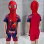 Spiderman phim hoạt hình trẻ em đồ bơi cậu bé nhỏ trung học lớn con nửa tay áo một mảnh boxer kem chống nắng đồ bơi với mũ bơi đồ bơi cho bé gái 12 tuổi