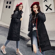 2018 mới của Hàn Quốc phiên bản của xuống áo khoác nữ phần dài kích thước lớn dày dài cổ áo áo khoác lỏng chống mùa giải phóng mặt bằng thủy triều