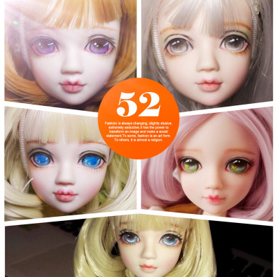 taobao agent Orange changing makeup dolls and makeup, cocoaste, eye, eyes, eye, makeup, makeup, finished doll head, hand -painted hand -painted personality humanoid