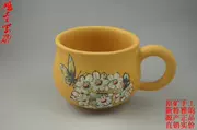 Zisha nồi cốc cát màu tím món quà trà Yixing đầy đủ handmade đích thực Chu Qi đất sét sơn bướm tình yêu hoa nước hoa cup 5