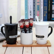 Ins Bắc Âu đơn giản mark cup gốm couple cup cặp của văn phòng cà phê uống cup với nắp muỗng bộ