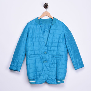 2018 mùa đông phụ nữ thời trang mới của Hàn Quốc phiên bản của V-Cổ đơn ngực dài tay màu rắn ấm áo dài AC320