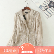 2018 mới openwork ren thêu tính khí Slim một nút nhỏ phù hợp với ngắn coat đi lại OL gió áo dạ ngắn đẹp