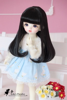 taobao agent Bjd doll 46 small cloth OB11 soft pottery eight -point high -temperature silk wig Long pear flowers air bangs curly hair golden