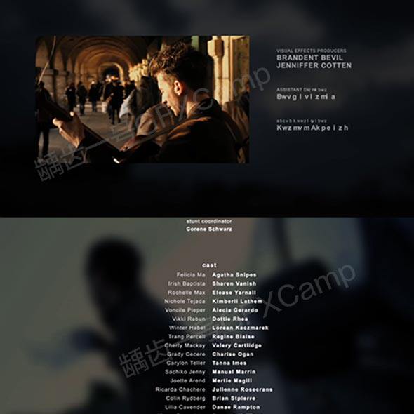 AE模板--20个电影结尾片尾幕后制作人员信息滚动字幕展示-天天素材网