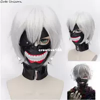 Cartoon Tokyo Ghoul black white Mask Kaneki Ken Wig Cos acce