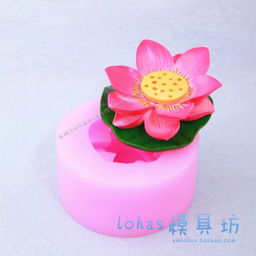 Трехмерный цветок лотоса, свеча, силиконовая форма, акриловый мусс, аромотерапия