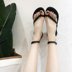2018 mùa hè mới dép phong cách giày của phụ nữ toe xương cá giày phẳng đơn giản giản dị giày sinh viên mỏng giày đen triều phụ nữ Sandal