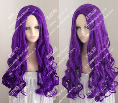 taobao agent Cos wig purple long curly hair in the middle without bangs big wave air roll nightclub prom fashion wig