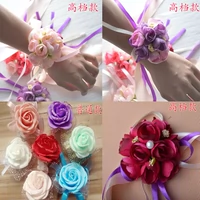 Цветок на запястье для невесты, накидка на лацкан, в корейском стиле, для подружки невесты