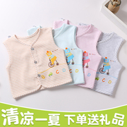 Sơ sinh bé vest mùa xuân và mùa thu mùa hè phần mỏng cotton bé vest 0-3 tháng bé sơ sinh vest mùa hè