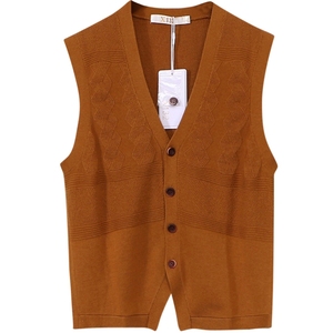 〖X〗 Cao cấp tide thương hiệu giảm giá nam đích thực mùa thu trang trí Hàn Quốc phiên bản của dệt kim vest vest 3B159 áo vest len nam