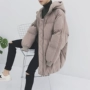 Mùa đông Hàn Quốc ulzzang trùm đầu bông nam phần dài lỏng vài bánh mì quần áo dày xuống quần áo cotton thủy triều áo khoác lông cừu