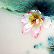 Su thêu thêu kit DIY người mới bắt đầu vẽ tranh trang trí thủ công với mũi khâu hoa sen 30 * 40CM